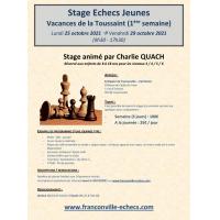 Stage échecs Jeunes de la Toussaint