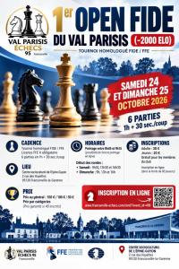1er Open FIDE du Val Parisis - 24&25 octobre 2026